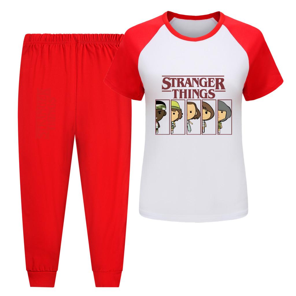 5248 Детский спортивный костюм для мальчиков и девочек с принтом «Странный человек»: футболка, брюки, штаны.