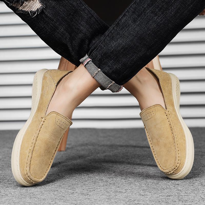 Fashioncow Suede Leather Man Loafers Luxury 2024 Casual Shoes Men Boat Handmade Men Slipon Driving Shoes Male Moccasins Men Zapatos