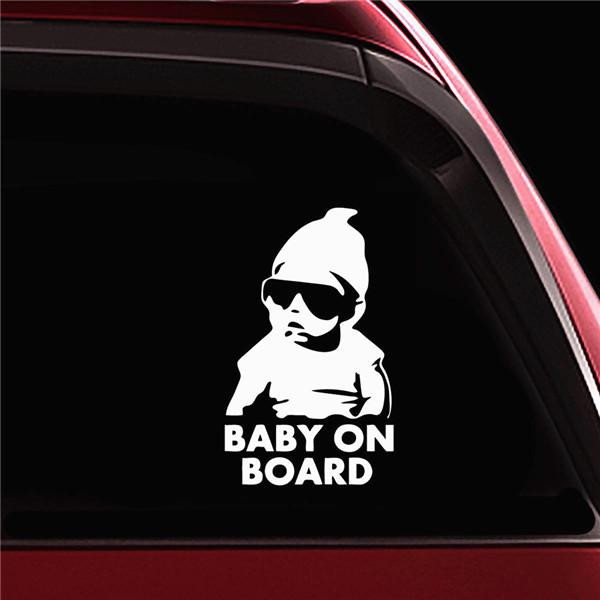 14x9 см BABY ON BOARD крутые задние светоотражающие солнцезащитные очки для детей, автомобильные наклейки, предупреждающие наклейки