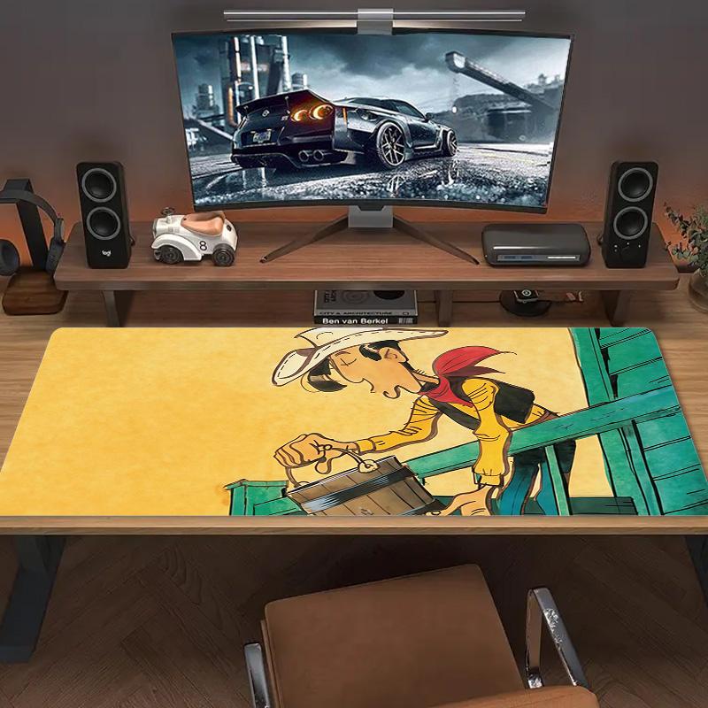 Lucky Luke2 Print Cushion Non-slip Laptop Tablet Big Mousepad XXL Mat Mini PC Playmat With Lock edge