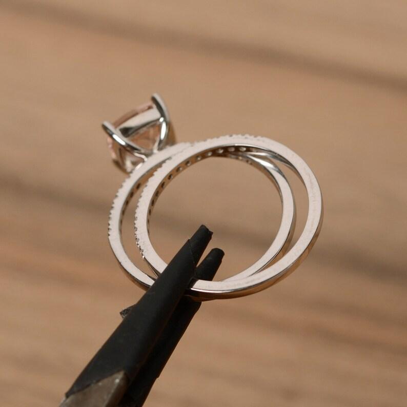 Women's 925 Sterling Silver Ring Pink Morganite Cushion Cut Gemstone For Engagement & Anniversary Wear Statement Band