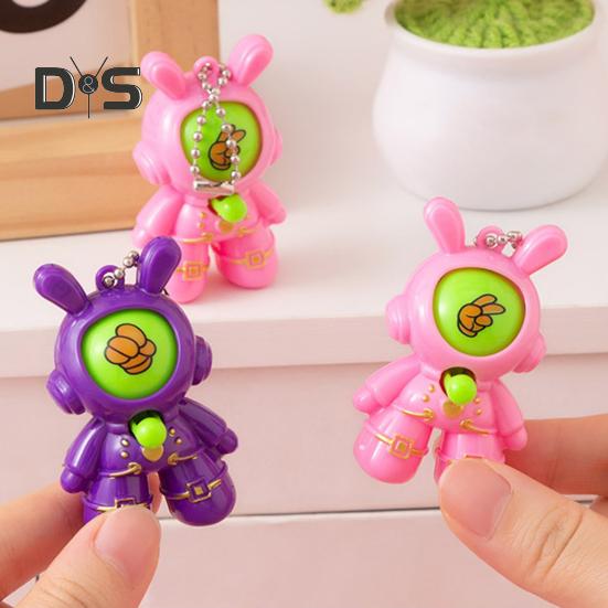 6/30 шт. Кролик-астронавт, игрушка для угадывания пальцем, пресс-игра «Камень, ножницы, бумага», мультяшный брелок с цепочкой из бусин, подарок для детей и взрослых, сувениры на вечеринку