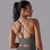 Auroth Back Cross Sports Bra Quick Dry Women Yoga Bra Seamless Knit Fitness Top