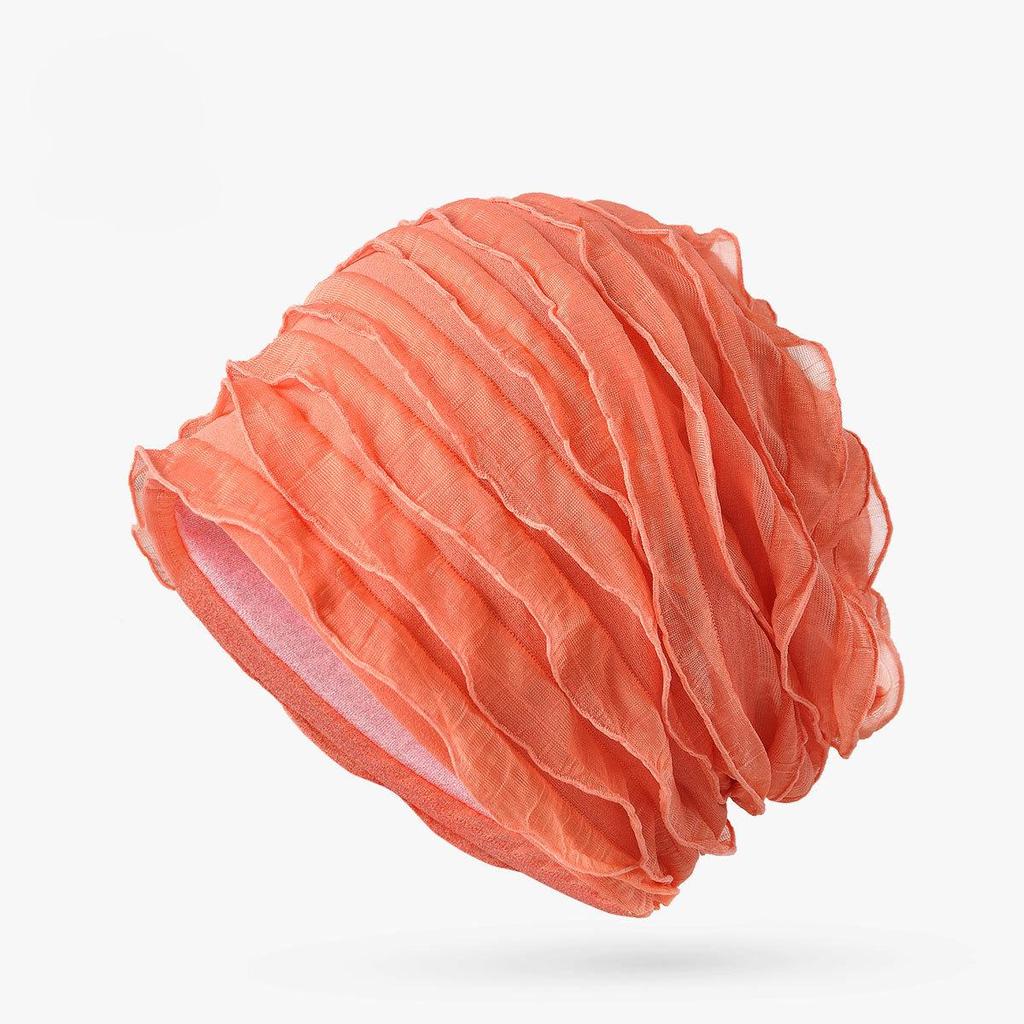 Women's Breathable Thin Cotton Pullover Hat - Spring/Summer Headscarf, Confinement, Sleep, and Outdoor Leisure Cap.