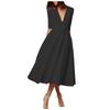 Women's Fashion  Banquet  Mid-sleeve Mid-length Skirt Sexy V-neck Dress