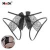 Women Sexy Lace Lingerie Open Crotch Thong Mesh Pearl Temptation Panty Lace Panties