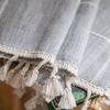 Американские клетчатые шторы из хлопка и льна для гостиной, полузатемняющие шторы для спальни, декоративная драпировка с кисточками для шкафа, домашний декор