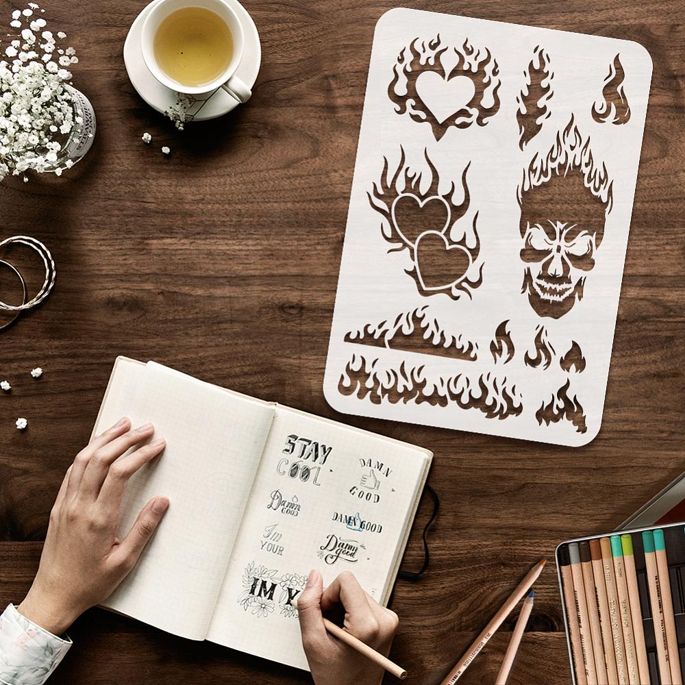 Plastic Drawing Painting Stencils Templates for Painting on Scrapbook Fabric Tiles Floor Furniture Wood Rectangle Others 29.7x21cm