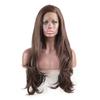 Dark Brown Natural Wave Wig Synthetic Lace Front Wig Glueless Natural Hairline Heat Rsistant Fiber Hair For Women Daily Wear