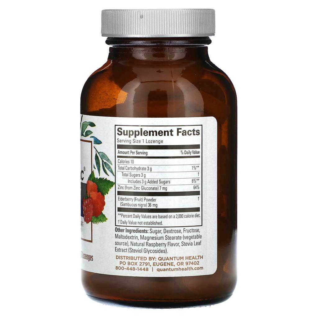 Therazinc, Elderberry, Raspberry Flavor, 60 Lozenges