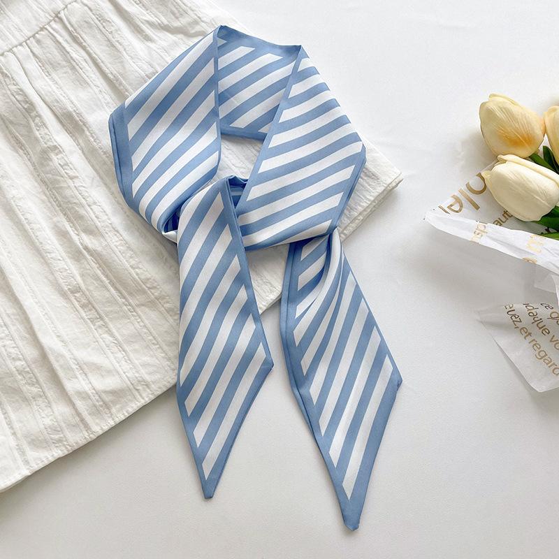 Long Silk Scarf, High-end New Versatile Hair Tie Streamer, Atmosphere Ribbon, Spring and Summer Decorative Scarf, Tied Bag Streamer