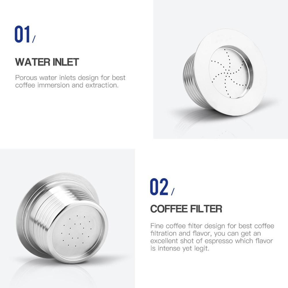 Dishwasher Safe Reusable Coffee Capsule Easy Clean Refillable Coffee Filter For Cafissimo Maker