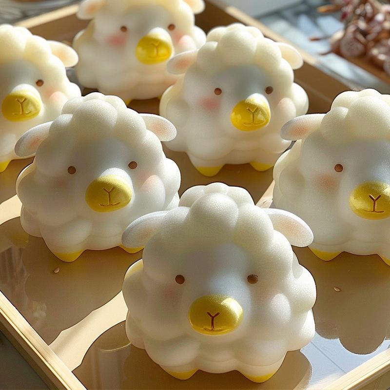 3D Sheep Shape Jelly Mold Kitchen Baking Mould Candle Silicone Mold Diy Cute Sheep Diffuser Stone Handmade Soap Handmade Gift