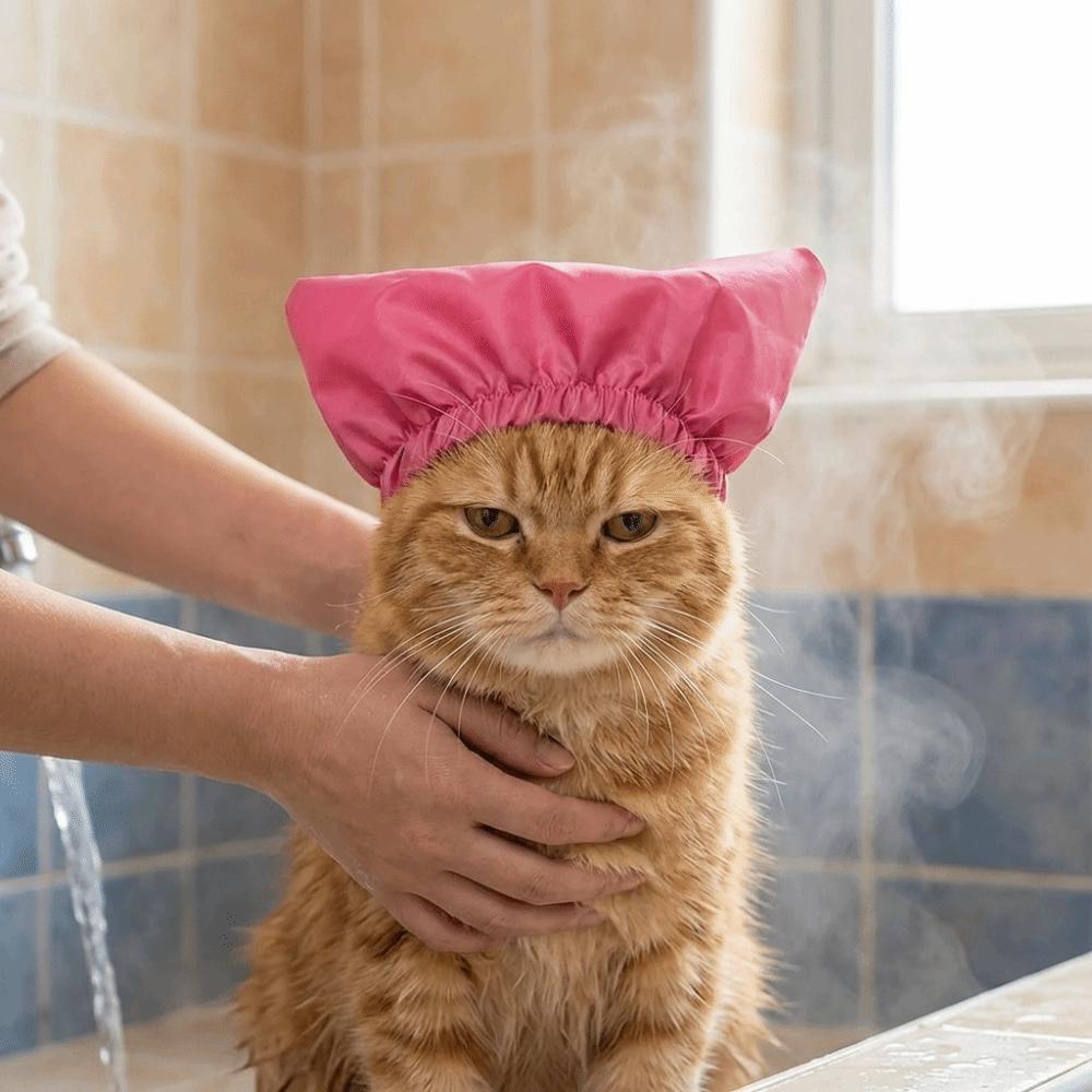 Comfortable Cat Bath Shower Cap Waterproof Dog Bathing Hat Soft Pet Bathing Ear Cover Pet Grooming