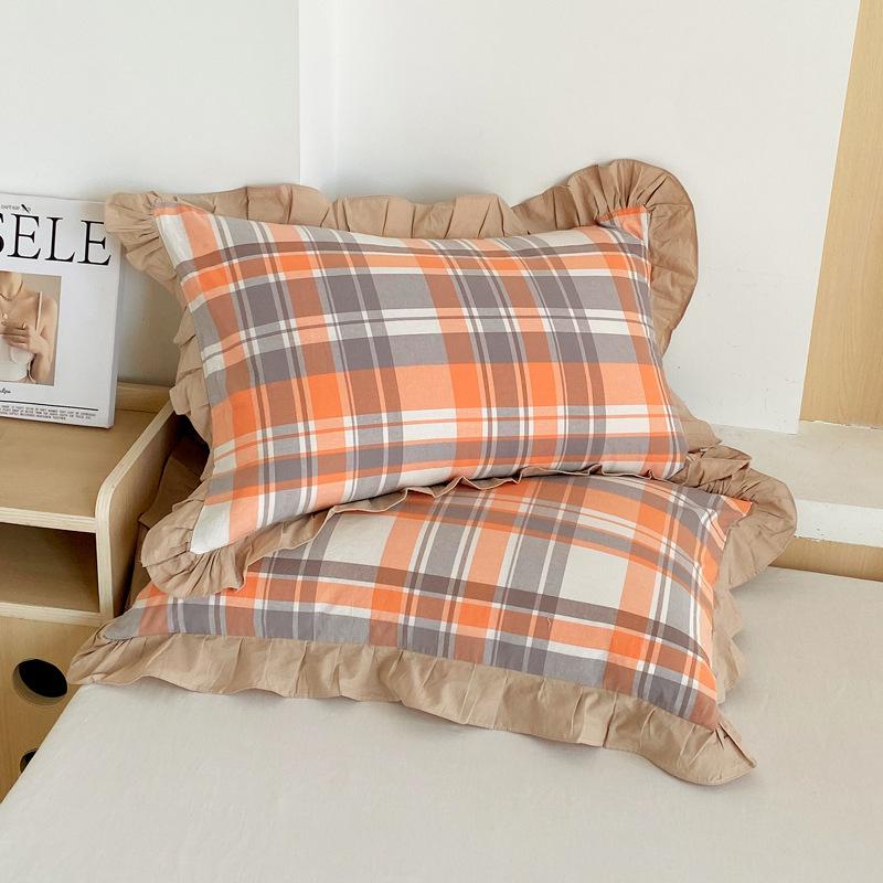 2pcs Fashion French Pillowcase (Without Pillow Core), Soft Breathable Solid Color Lace Pillow Covers, Pillow Protector For Bedroom Sofa Home Decor