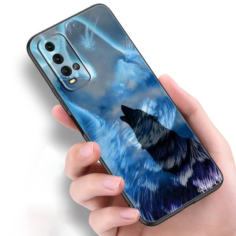 Силиконовый чехол для телефона с рисунком волка для Xiaomi Redmi Note 11 10 9 8 Pro 11T 10T 10S 9S 8T 9 9A 9C 9T, черный мягкий чехол