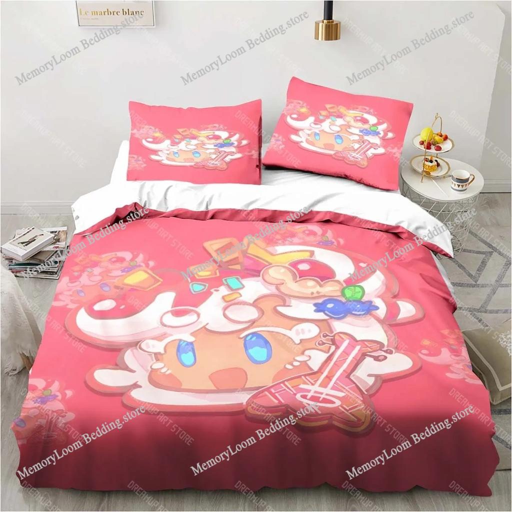 C-Cookie Run Kingdom Игровой Набор: Наволочка и Пододеяльник для Спальни, Домашний Декор, Детская Комната, Постельное Белье, Роскошный Подарок