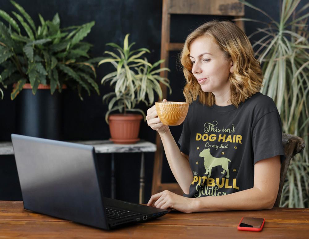 Bio Damen T-Shirt Oversize This isnt Dog hait On my shirt its Pitbull Gilitter