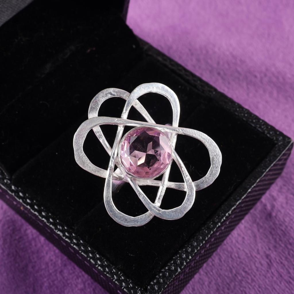 Morganite Gemstone 925 Sterling Silver Jewelry Handcrafted Ring Anniversary Gift RR-21-9