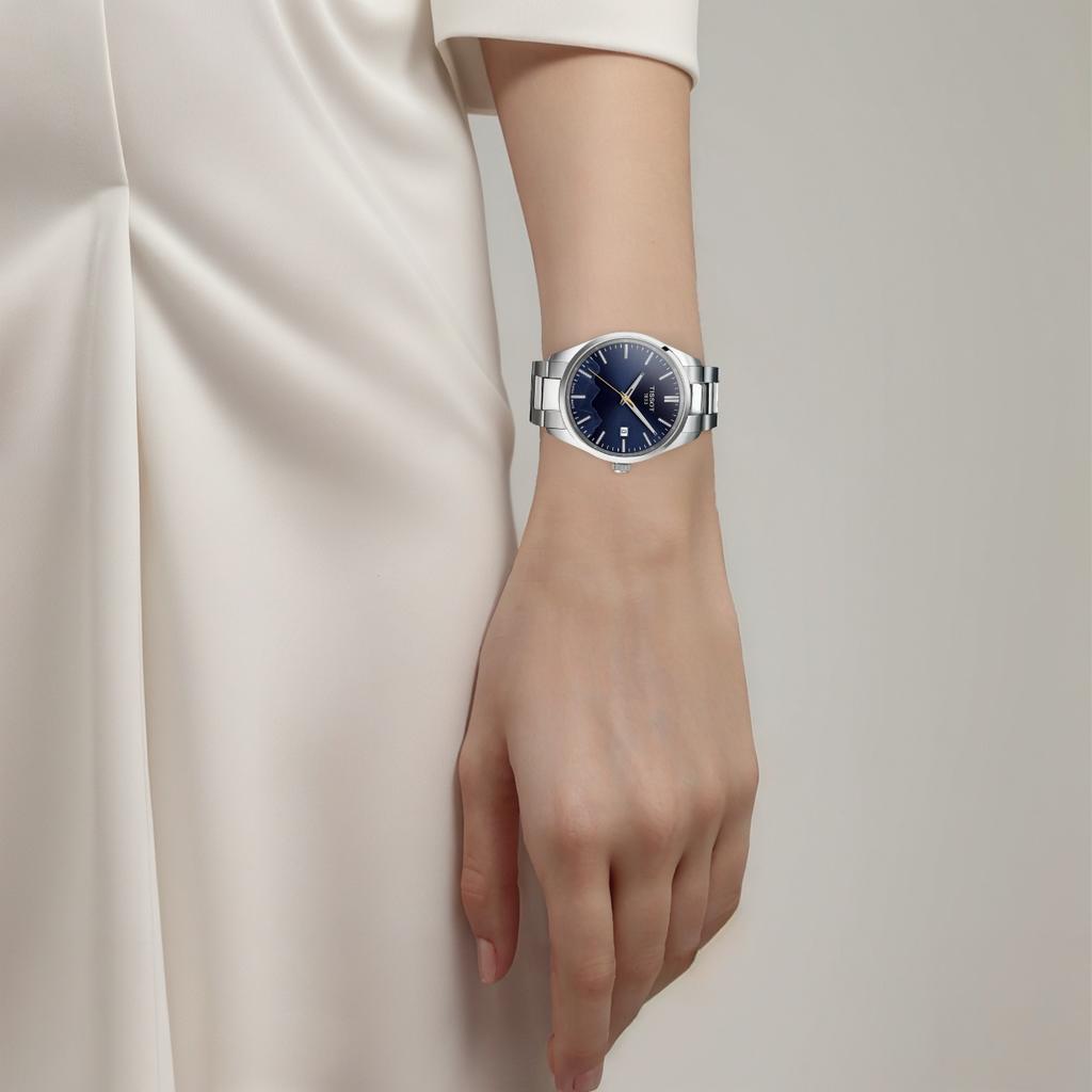 Tissot PR Кварцевый механизм Водонепроницаемость 100 м Мужские часы Часы 40 мм Синий циферблат Корпус из нержавеющей стали T150.410.11.041.02