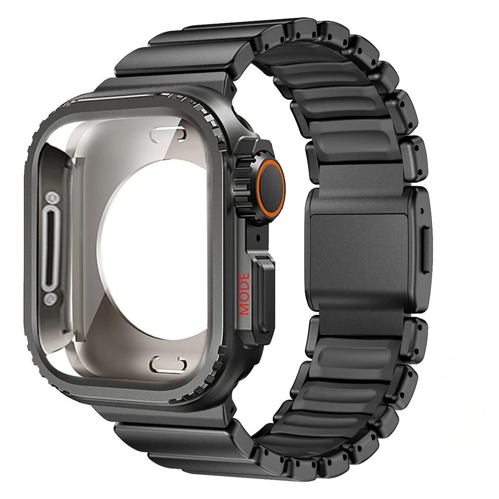 Титановый ремешок + Металлический корпус для Apple Watch Band Ultra 3/2 49 мм 46 мм 45 мм 44 мм Сплав Корпус-Чехол для Iwatch Серии 11 10 9 8 7 SE3