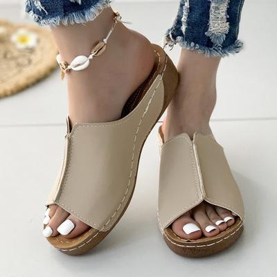 Женские легкие шлепанцы на танкетке большого размера, сандалии TEUM, взрывающие мозг