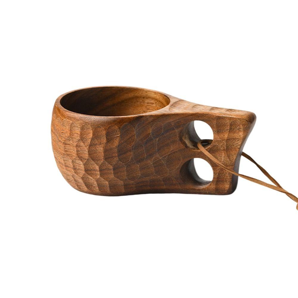 Wood Breakfast Cup Camping Handy Cup Acacia Wood Milk Cup Water Cup Breakfast Cup Turtle Shell