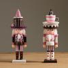 25cm Cake Nutcracker Man Movable Doll Puppets Hand-Painted Walnut Children Christmas Toy D323