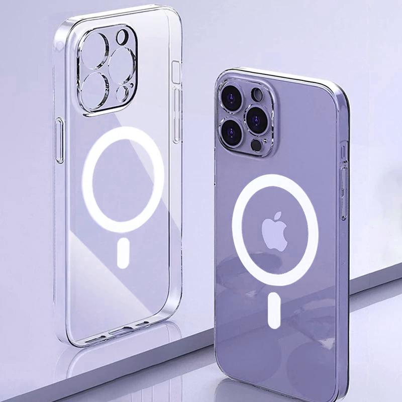 Прозрачный Магнитный Силиконовый Чехол Для Magsafe Для iPhone 15 14 13 12 11 Pro Max XS XR 7 8 Plus Крышка Для Беспроводной Зарядки