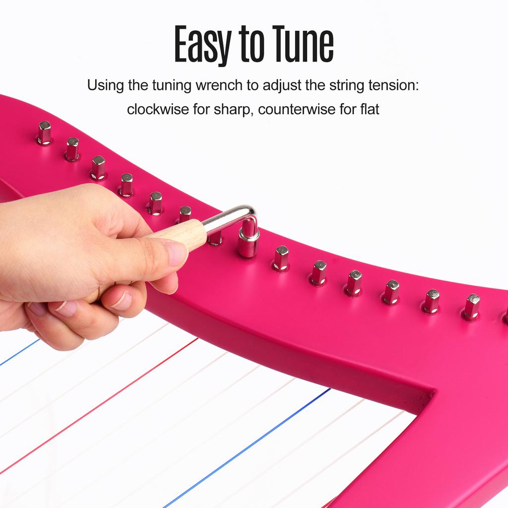 Walter.t 15-струнная лира-арфа, деревянный струнный инструмент с сумкой для переноски, тряпочка для чистки, настройка