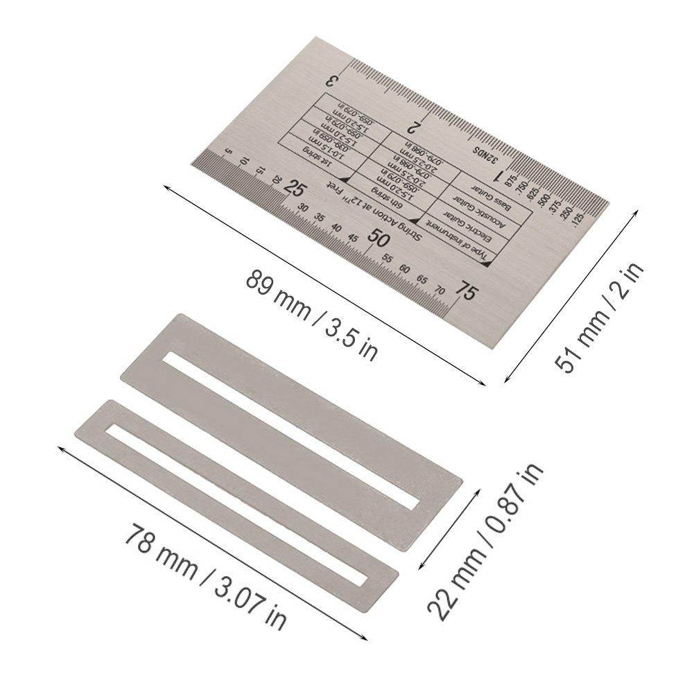 Vbestlife Гитарный набор линеек для измерения высоты струн Линейка Защитная накладка на гриф Инструмент для ремонта струнных инструментов
