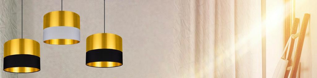 Ceiling hanging lamp with gold LED lampshade