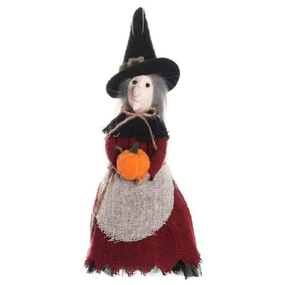 Funny Broom Witch Decoration Hug Pumpkin Halloween Witch Pendant Haunted House