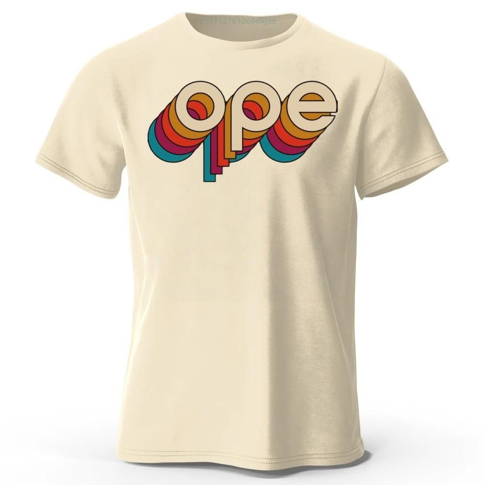 Retro Rainbow Gradient ope Letter Print Mens Pure Cotton Short Sleeved Comfortable Fashionable Soft Loose Sports Tshirt Top