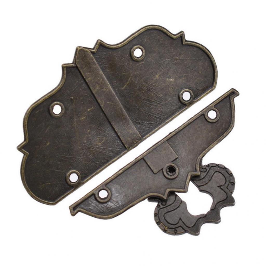 1Pc Vintage Antique Wooden Case Jewelry Gift Box Decor Hasp Latch Hook Hardware