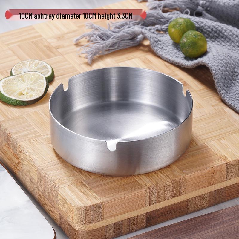 Stainless Steel Windproof Ashtray: Large, Creative Design for Home, Restaurant, and Cafe