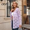 Women Lace Cardigan Cardigan, Open Front Long Sleeve Beach Cover-Up, Sheer Lady Floral Kimono Shrug, Lightweight Summer Casual Top