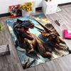 Dinosaur Rectangular Rug, T-Rex Triceratops Print Non Slip Floor Mat for Living Room Bedroom Decor
