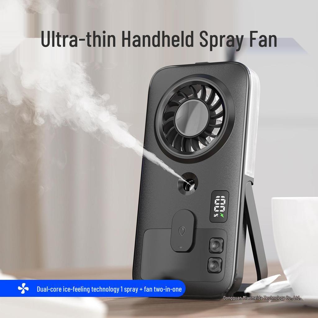 2026 Portable USB Spray Fan: Compact Handheld with Digital Display and Outdoor Hydrating Feature