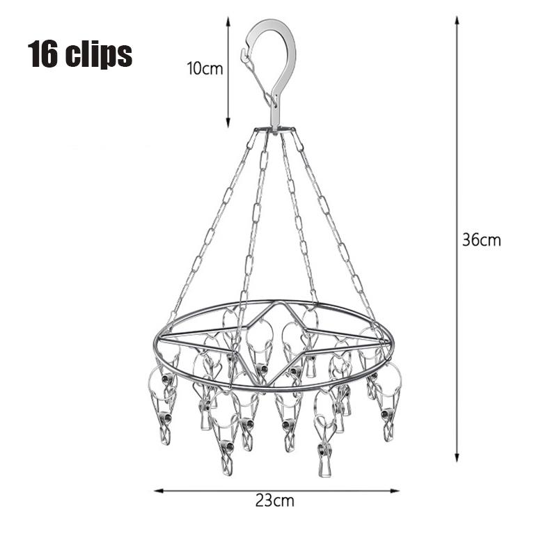 Windproof Drying Rack Stainless Steel Bra Sock Drying Holder Organizer Drying Socks Clip Multi-Functional Household Hanger