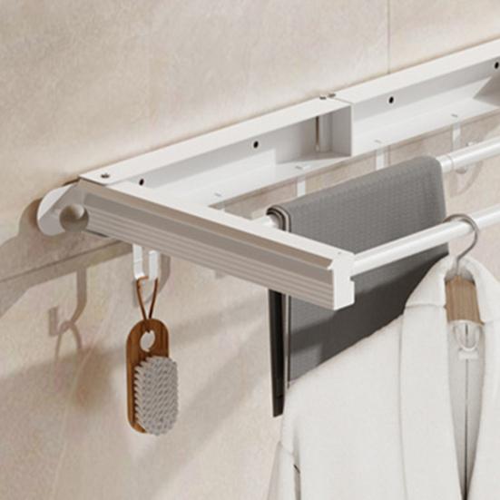 Foldable Drying Rack Wall Mounted Laundry Rack Clothes Drying Rack Double Pole Clothes Rack for Laundry Room Balcony