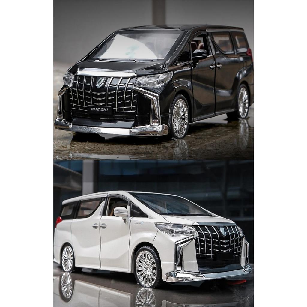 1/24 Toyota Alphard MPV Alloy Die Cast Toy Car Model Sound and Light Pull Back Children's Toy Collectibles Birthday Gift