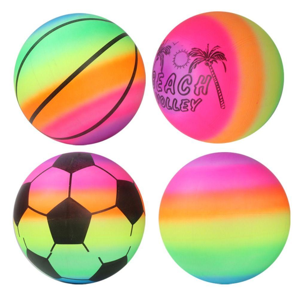 Toy Volleyball Beach Rainbow Balls Inflatable Football Toy Rainbow Football PVC Playthings