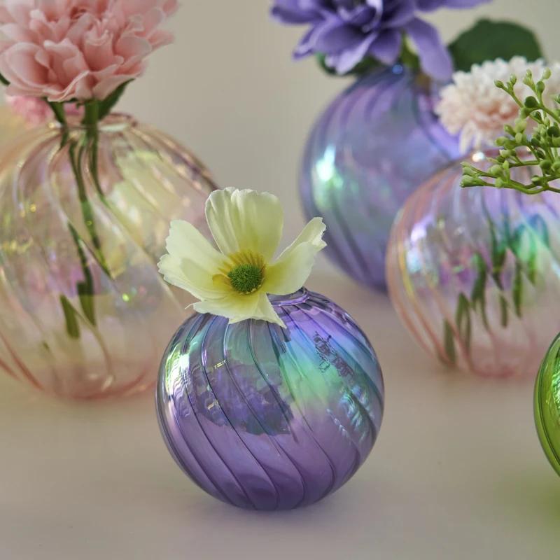 Декор комнаты Вазы-шары Украшение дома Стеклянная ваза для стола в скандинавском стиле Растения для домашнего декора Вазы для свадебного декора