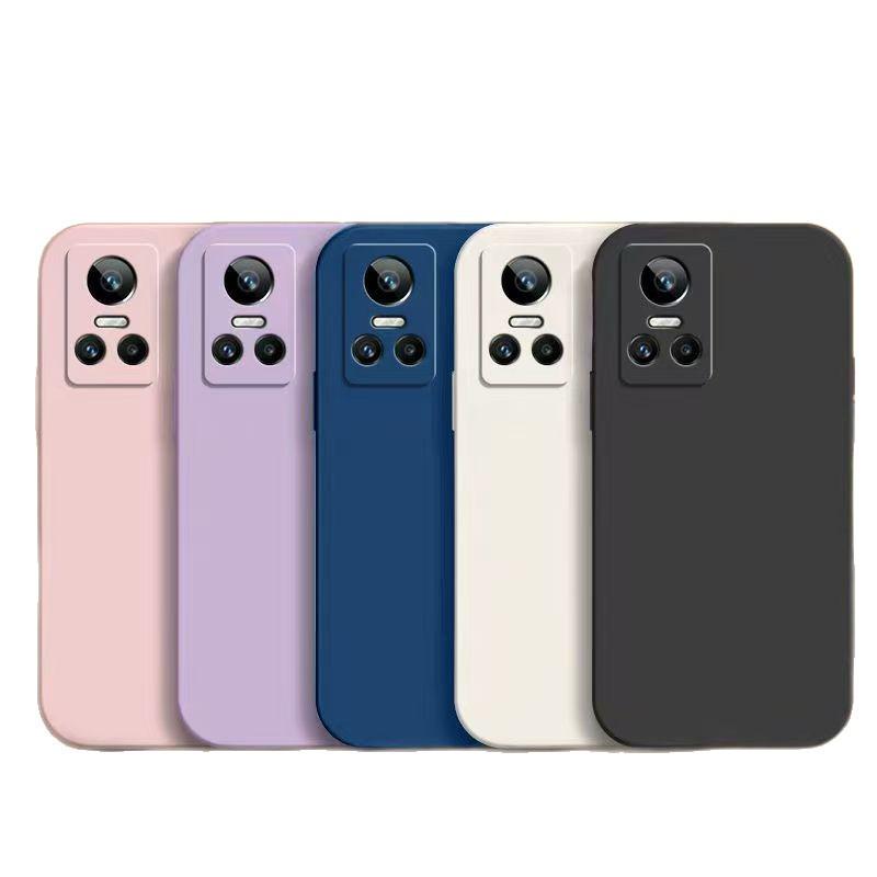 Realme GT Neo 3 Чехол-кубик Рубика однотонный Жидкий чехол - Полное покрытие Защита от падений Мягкий чехол