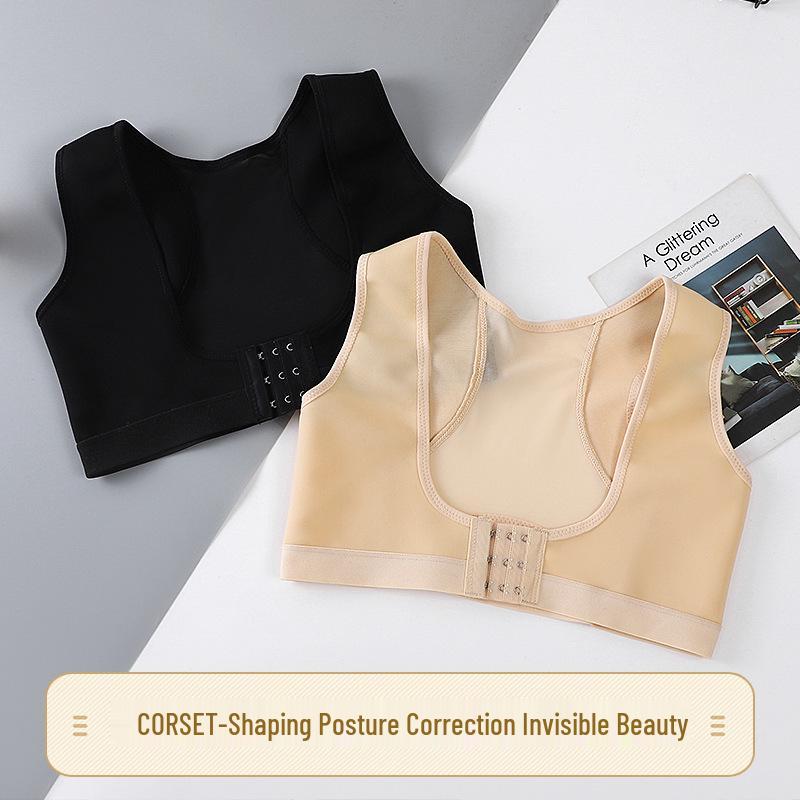 Adjustable Underwire Bra for Back Shaping, Breast Lift, Underarm Fat Reduction, and Body Contouring with Hook-and-Eye Closure