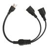 Extension Y Splitter Power Cord 3 Pin 1 To 2 Male To Female Power Extension Cable