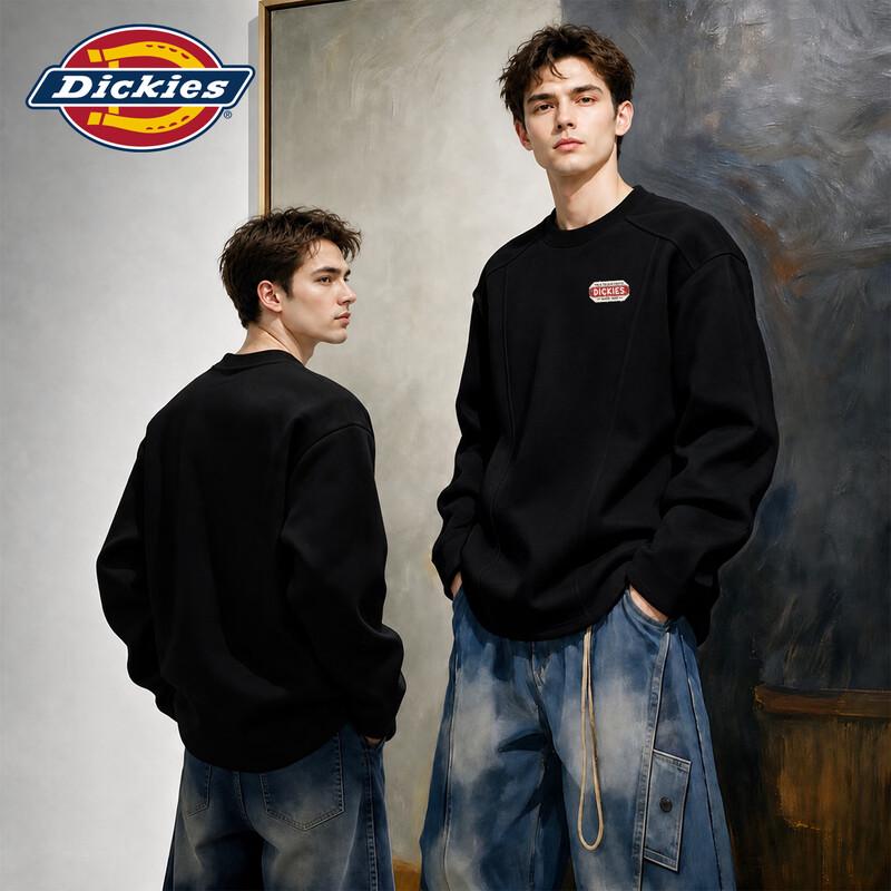 Dickies Men's American Retro Loose Fit Crew Neck Long Sleeve T-Shirt