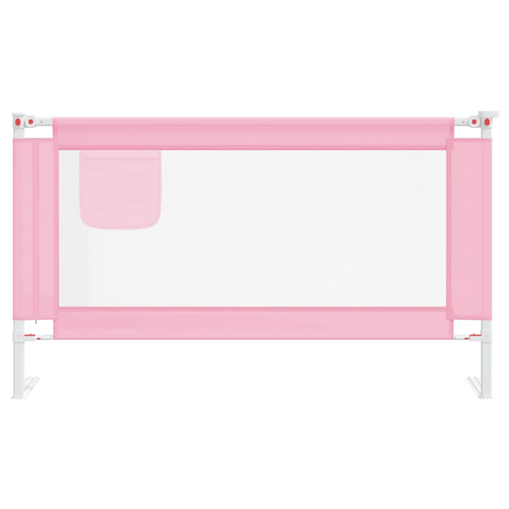 Toddler Bed Safety Rail Pink 140 x 25 cm Fabric