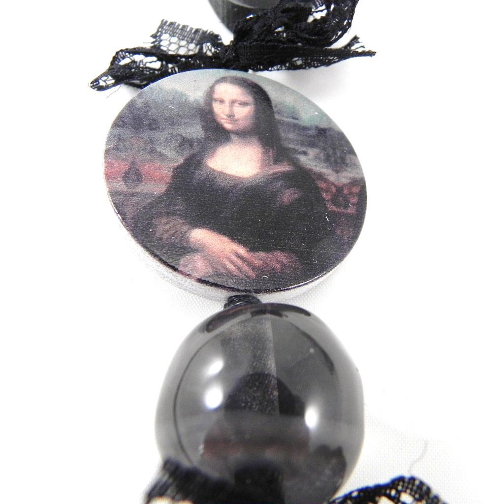 Les Trésors De Lily [H0580] — Черное дизайнерское колье «Мона Лиза»